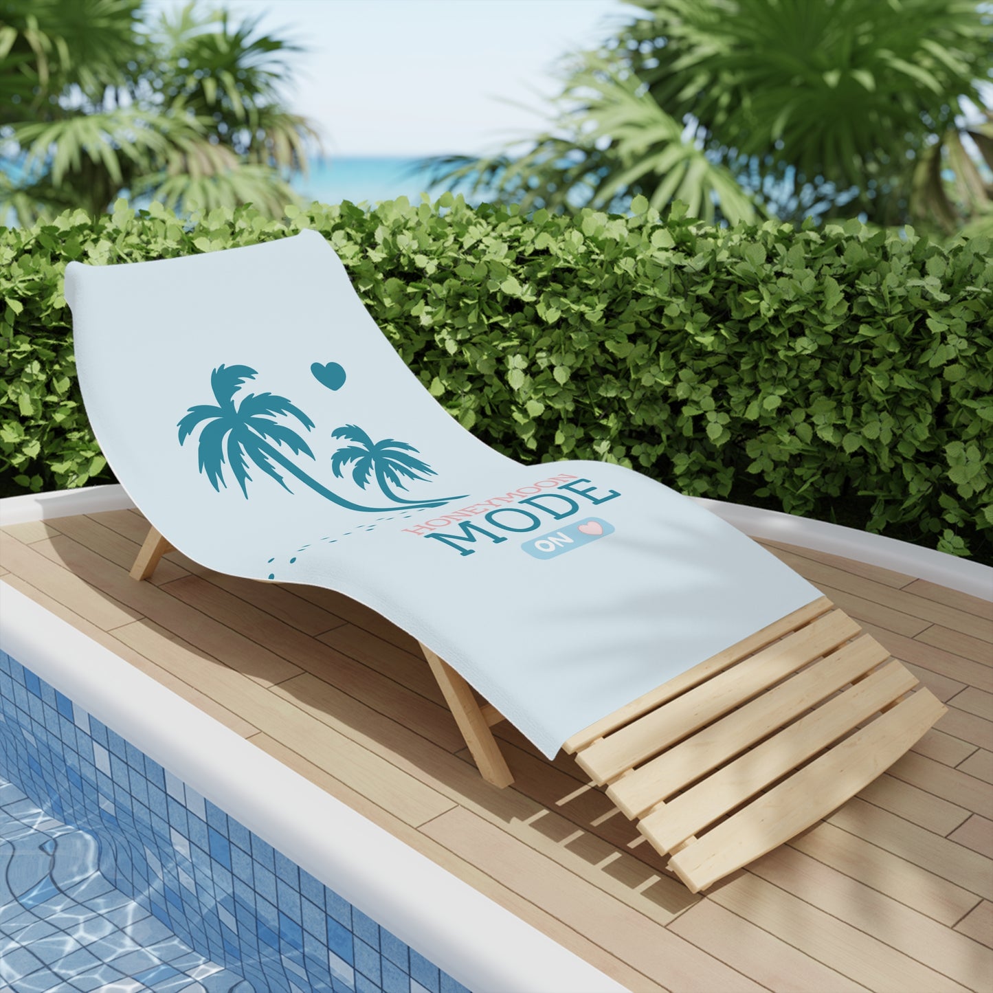 🏖️ Honeymoon Mode Premium-Strandtuch – Türkis