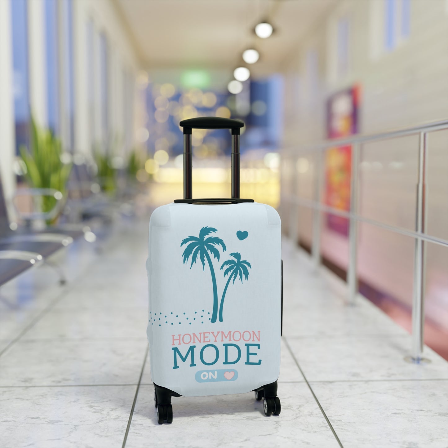 🧳 Honeymoon Mode Kofferhülle – Stretch Luggage Cover | Türkis