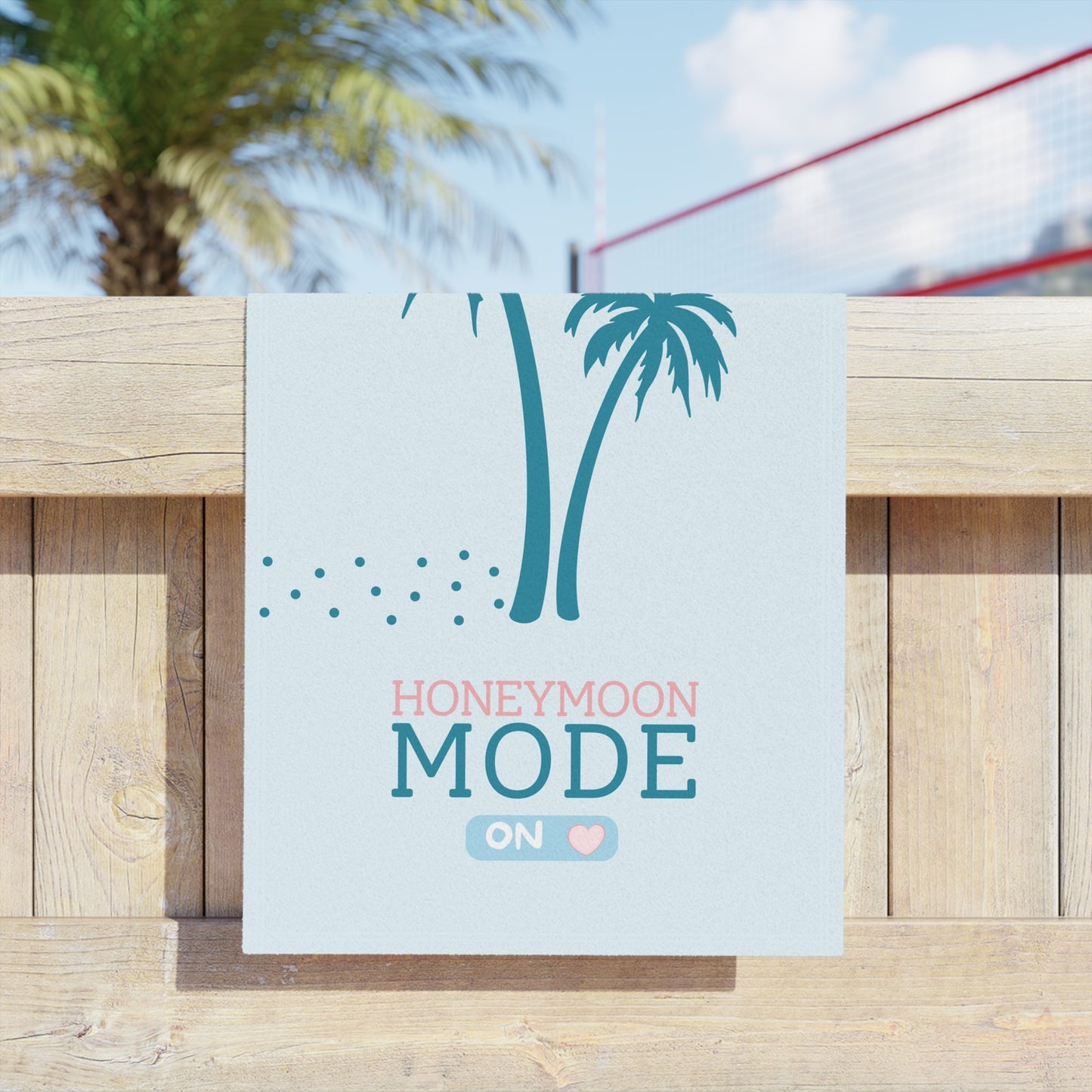 🏖️ Honeymoon Mode Premium-Strandtuch – Türkis