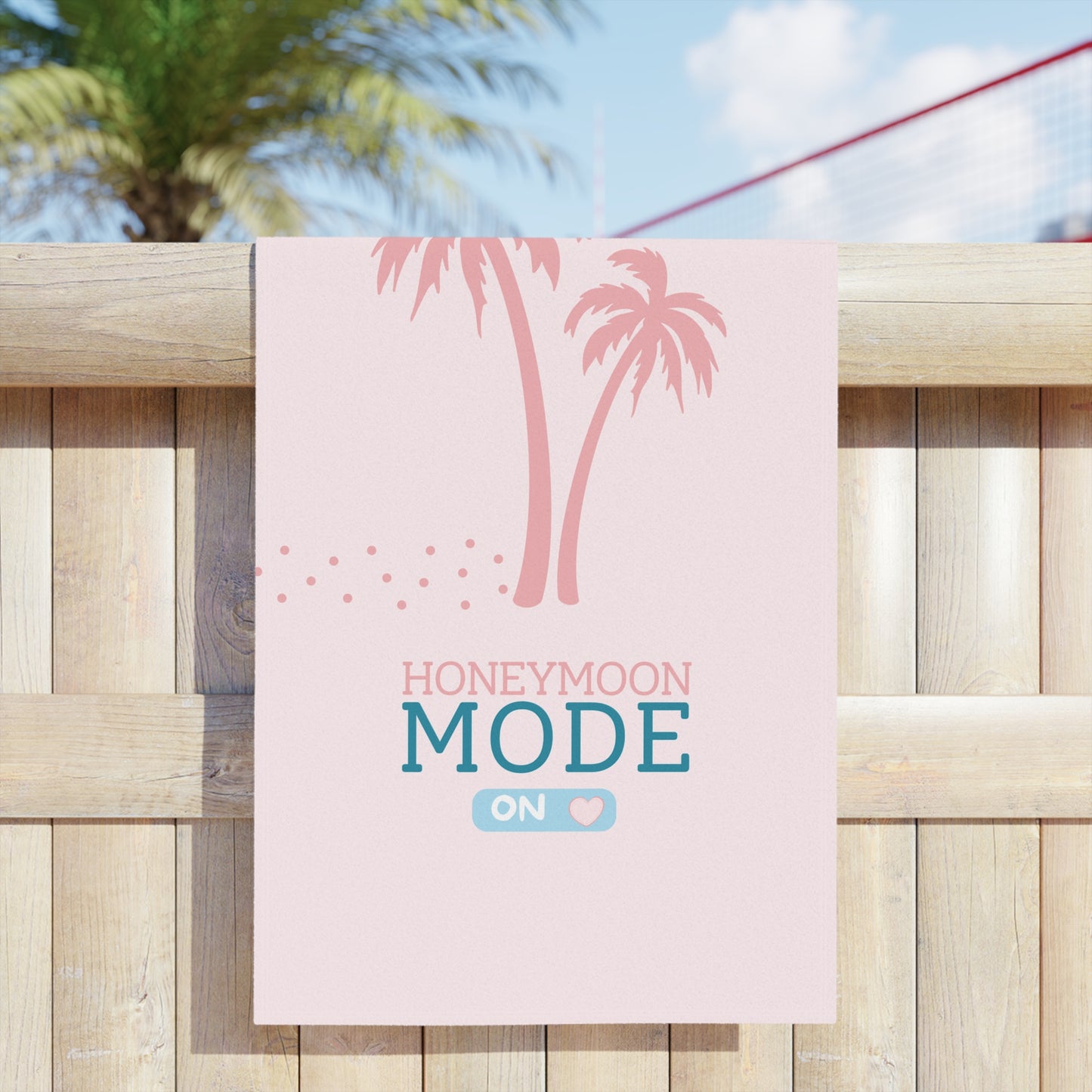🏖️ Honeymoon Mode Premium-Strandtuch – Rosa