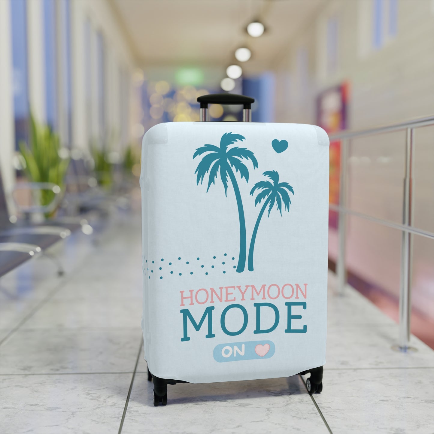🧳 Honeymoon Mode Kofferhülle – Stretch Luggage Cover | Türkis
