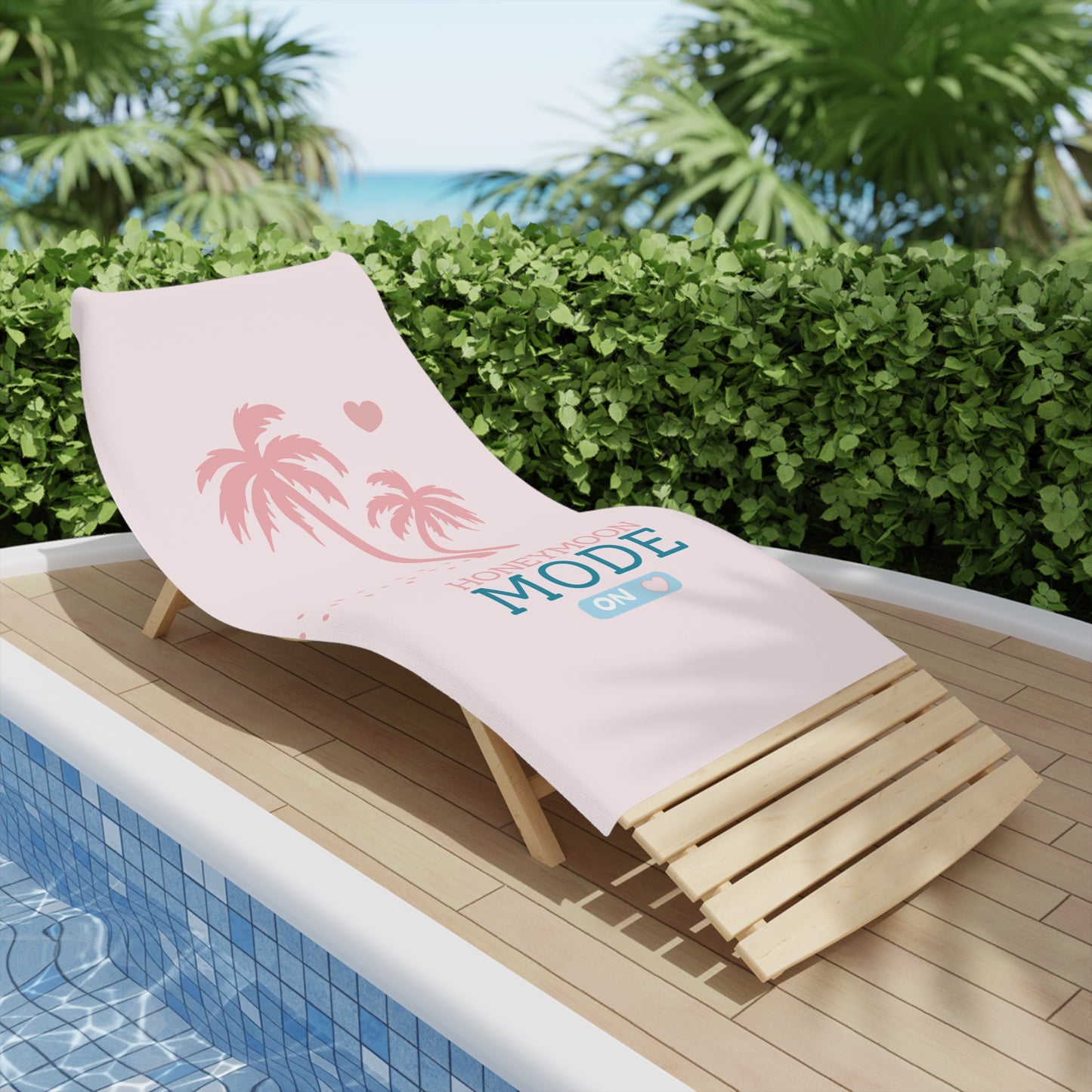 🏖️ Honeymoon Mode Premium-Strandtuch – Rosa