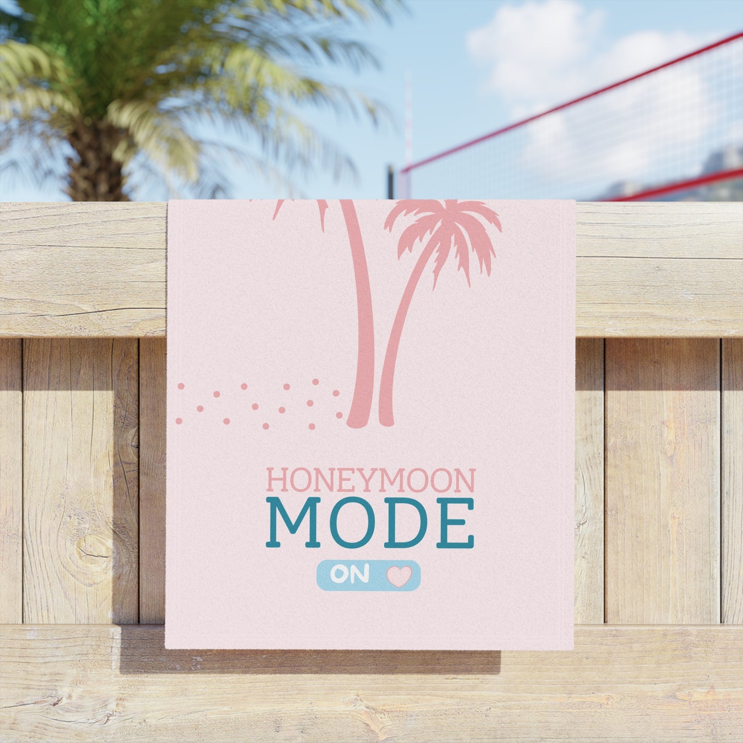 🏖️ Honeymoon Mode Premium-Strandtuch – Rosa