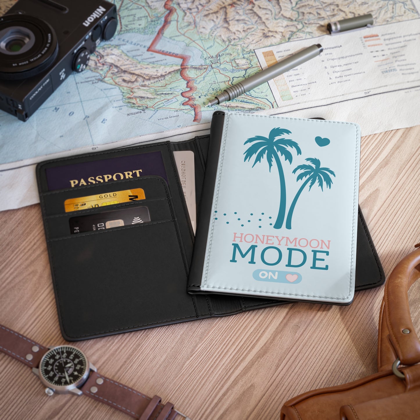 🛂 Honeymoon Mode Reisepasshülle – Türkis