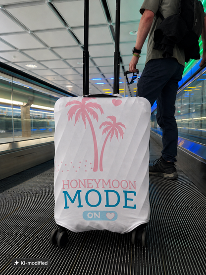 🧳 Honeymoon Mode Kofferhülle – Stretch Luggage Cover | Rosa