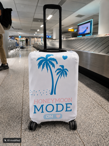 🧳 Honeymoon Mode Kofferhülle – Stretch Luggage Cover | Türkis