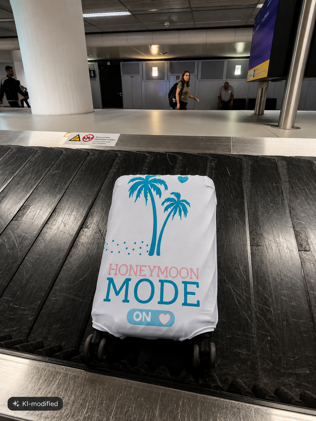 🧳 Honeymoon Mode Kofferhülle – Stretch Luggage Cover | Türkis