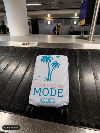 🧳 Honeymoon Mode Kofferhülle – Stretch Luggage Cover | Türkis
