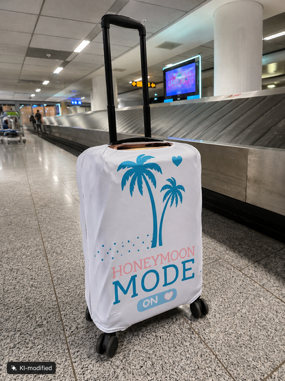 🧳 Honeymoon Mode Kofferhülle – Stretch Luggage Cover | Türkis