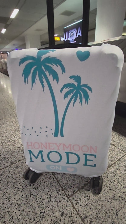 🧳 Honeymoon Mode Kofferhülle – Stretch Luggage Cover | Türkis