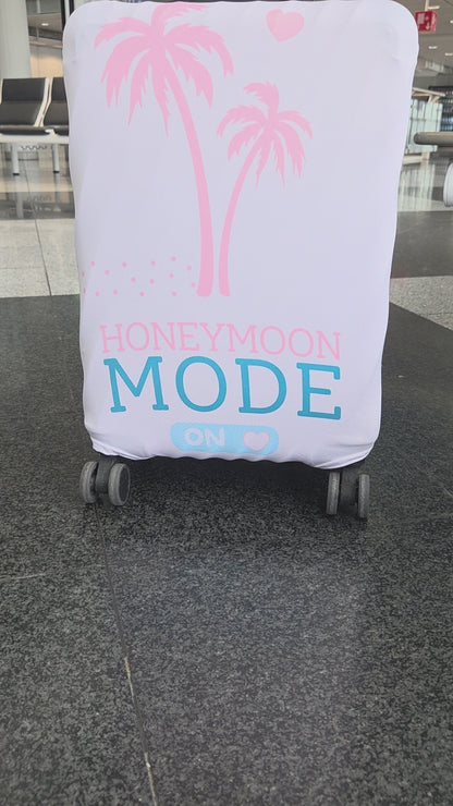 🧳 Honeymoon Mode Kofferhülle – Stretch Luggage Cover | Rosa